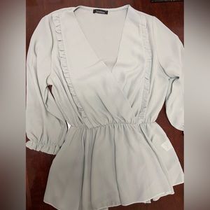 BooHoo light mint top